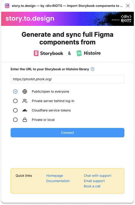 Screenshot of Figma plugin story.to.design