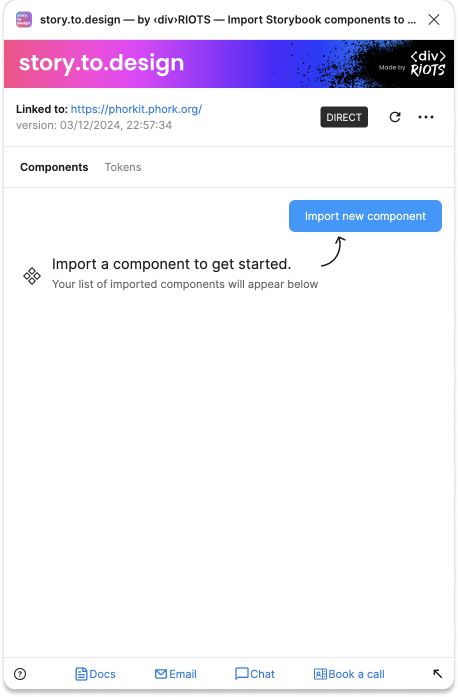 Click on 'Import new component'