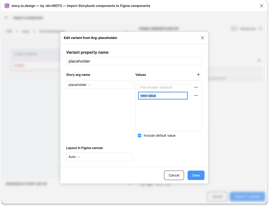 Manually adding component properties and values