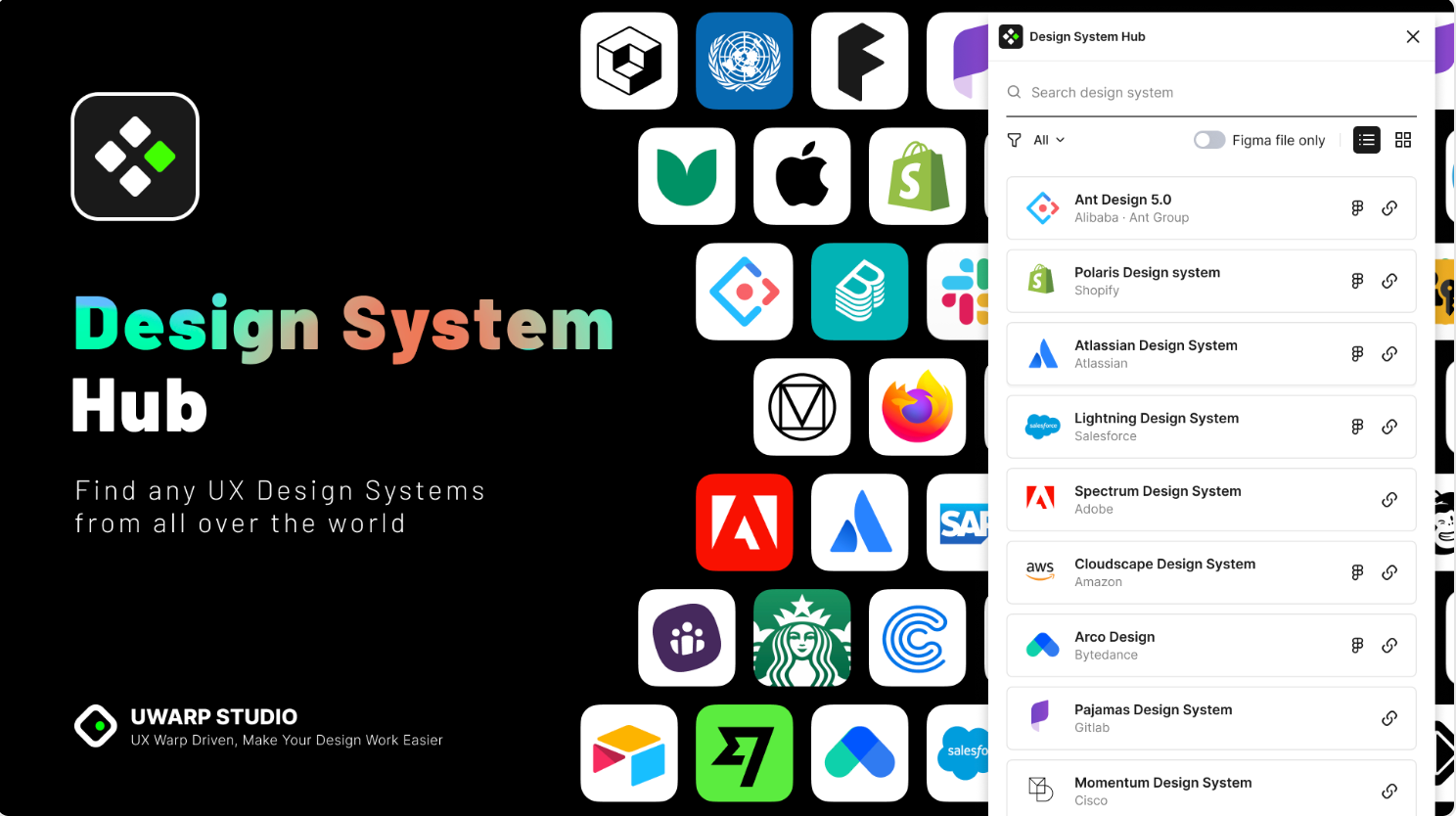screenshot of Design System Hub plugin UI