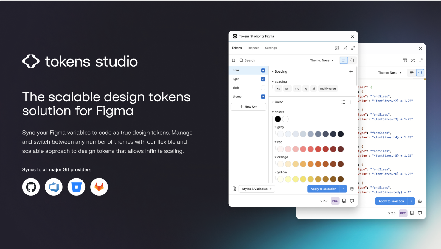 screenshot of Tokens Studio plugin UI