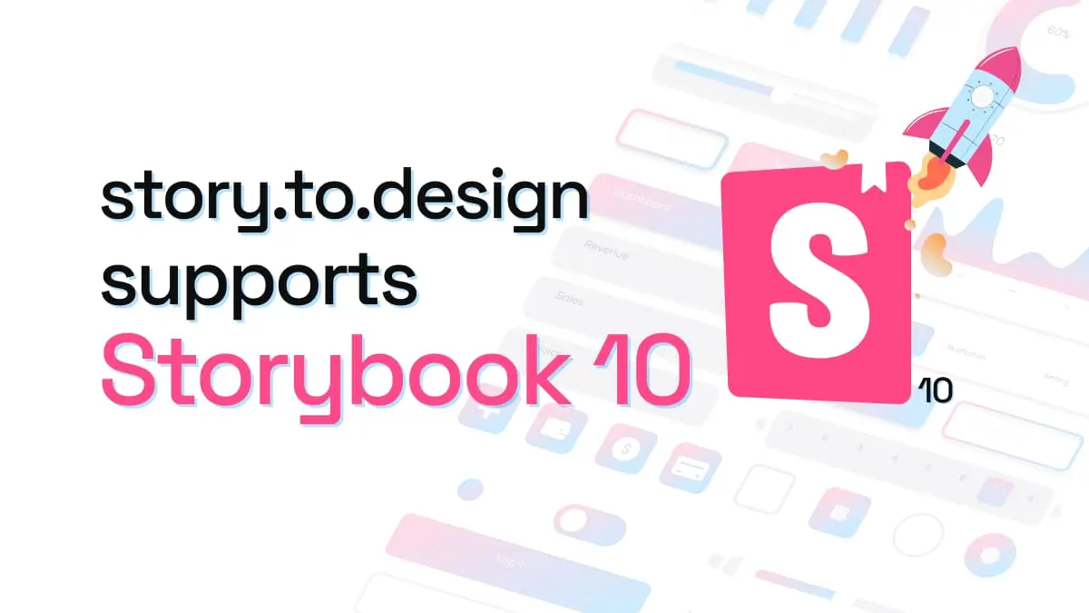 Storybook 10 logo and the image of a rocketship.