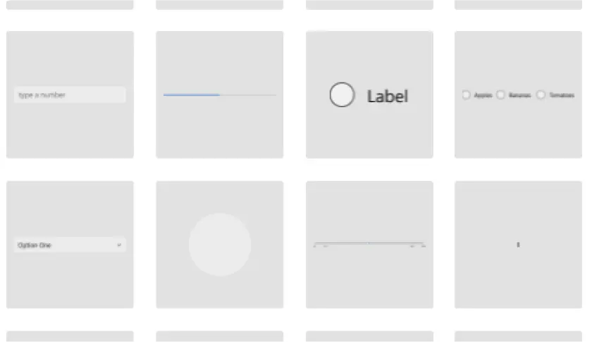 screenshot of part of a UI kit generated from Microsoft's design system