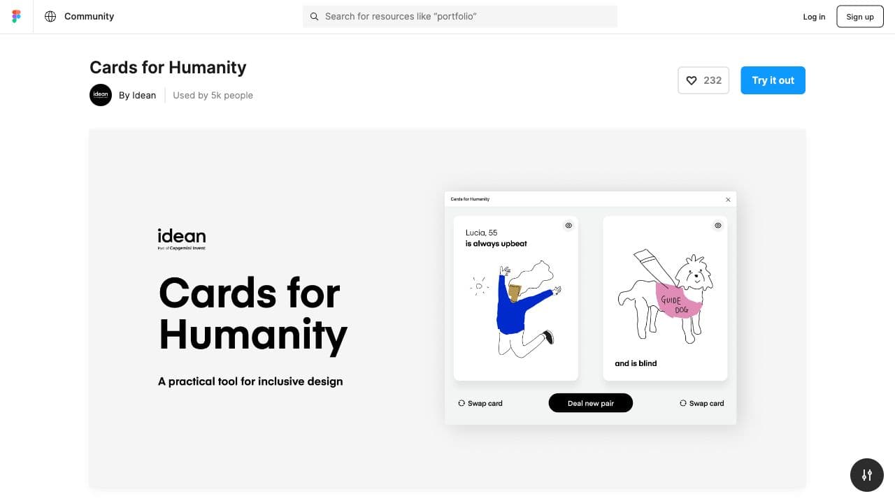 screenshot ofCards for Humanityplugin page in Figma